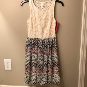 NWT Xhilaration Fit & Flare Dress Ivory
